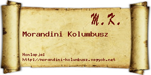 Morandini Kolumbusz névjegykártya